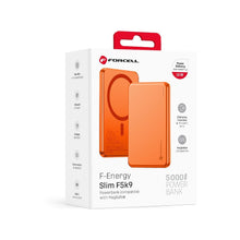 Заредете изображение във визуализатора на галерията – Powerbank compatible with MagSafe Forcell F-Energy Slim F5K9 QC4.0 PD3.0 15W 5000 mAh orange
