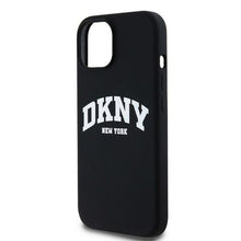 Заредете изображение във визуализатора на галерията – DKNY case for IPHONE 14 compatible with MagSafe DKHMP14SSNYACH (DKNY HC MagSafe Silicone W/White Arch Logo) black
