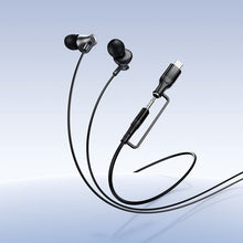 Заредете изображение във визуализатора на галерията – Wired earphones with microphone Jack 3,5 mm/ USB C Hoco M119A black
