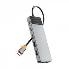 Заредете изображение във визуализатора на галерията – WiWU - HUB 12in1 pro USB3.0x2+USB2.0x2+PD(100W)+USB-C(3.0)+SD/TF(2.0)+HDMIx2(4K30HZ)+VGA (1080P)+LAN (Gigabit)
