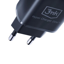 Заредете изображение във визуализатора на галерията – 3mk Hyper Charger 20W USB-C USB-A wall charger - black
