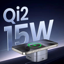 Заредете изображение във визуализатора на галерията – Ugreen W702 3in1 inductive charger with MagSafe / Qi2 and USB-C port for phone / headphones - black
