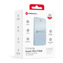 Заредете изображение във визуализатора на галерията – Powerbank compatible with MagSafe Forcell F-Energy SuperSlim F5K8 QC4.0 PD3.0 15W 5000 mAh blue
