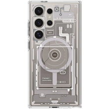Заредете изображение във визуализатора на галерията – Spigen Ultra Hybrid OneTap Ring Case with MagSafe for Samsung Galaxy S24 Ultra - Transparent (Zero One Pattern)
