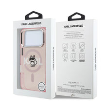Заредете изображение във визуализатора на галерията – KARL LAGERFELD case for IPHONE 17 Pro compatible with MagSafe KLHMP17LHGCHGKBP (IML Choupette Sketch Logo) pink
