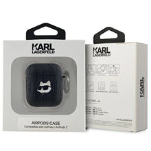 Заредете изображение във визуализатора на галерията – Karl Lagerfeld Monogram Choupette Head case for AirPods 1 / 2 - black
