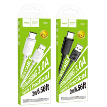Заредете изображение във визуализатора на галерията – Cable USB A to USB C Hoco 3A 2 m X88 white
