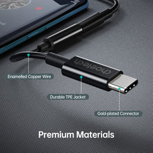 Заредете изображение във визуализатора на галерията – Choetech AUX003 USB-C / DC 3.5mm audio adapter - black
