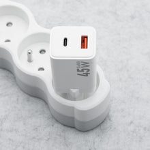 Заредете изображение във визуализатора на галерията – FORCELL F-ENERGY Mini GaN III VT-36 travel charger with 1 x Type C + 1x USB A sockets, PD QC4.0 45W white

