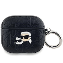 Заредете изображение във визуализатора на галерията – Karl Lagerfeld Monogram Karl &amp; Choupette Head case for AirPods 3 - black
