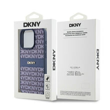 Заредете изображение във визуализатора на галерията – Original Case DKNY hardcase Leather Mono Stripe &amp; Metal Logo DKHCP15LPRTHSLB for Iphone 15 Pro blue
