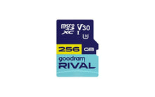 Заредете изображение във визуализатора на галерията – GOODRAM RIVAL Memory card microSD 256GB 100MB/s class 10 UHS-I V30 with adapter SD
