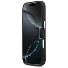 Заредете изображение във визуализатора на галерията – GUESS case for IPHONE 17 Pro compatible with MagSafe GUHMP17LPSPOSSSK (PU W/ Peony Hot Stamp Script) black
