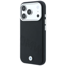 Заредете изображение във визуализатора на галерията – BMW case for IPHONE 18 Pro/17 Pro compatible with MagSafe (Sign Inclined Deboss Letters) black
