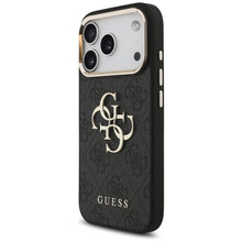Заредете изображение във визуализатора на галерията – GUESS case for IPHONE 17 Pro GUHCP17L4GMGCGR (PU W/ Big 4G Classic Logo) gold black
