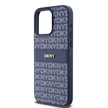 Заредете изображение във визуализатора на галерията – Original Case DKNY hardcase Leather Mono Stripe &amp; Metal Logo DKHCP15XPRTHSLBfor Iphone 15 Pro Max blue
