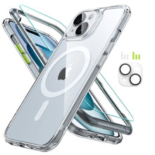 Заредете изображение във визуализатора на галерията – ESR Classic Pro Set Halolock MagSafe case + glass for display and camera for iPhone 15 - transparent
