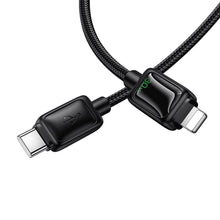 Заредете изображение във визуализатора на галерията – Cable with LCD USB C to USB C Hoco 3A 60W 1,2 m U146 black
