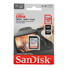 Заредете изображение във визуализатора на галерията – SANDISK карта памет ULTRA SDXC 128GB 140MB/s
