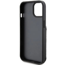 Заредете изображение във визуализатора на галерията – Karl Lagerfeld Saffiano Cardslots and Stand Monogram Ikonik Patch case for iPhone 15 - black
