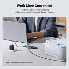 Заредете изображение във визуализатора на галерията – Ugreen CM653 HUB with 4 USB-A ports and USB-A power cable - black
