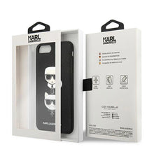 Заредете изображение във визуализатора на галерията – Karl Lagerfeld Saffiano Karl&amp;Choupette Head case for iPhone 7 Plus / iPhone 8 Plus - black
