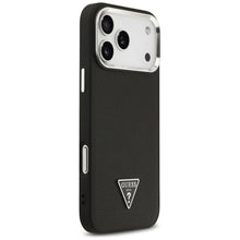Заредете изображение във визуализатора на галерията – GUESS case for IPHONE 17 Pro compatible with MagSafe GUHMP17LPGTSPSK (Grained PU Triangle Logo) black
