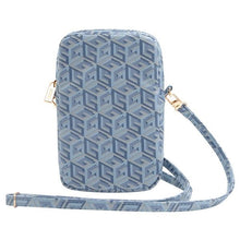 Заредете изображение във визуализатора на галерията – Guess Zip GCube Bottom Stripe phone bag - blue
