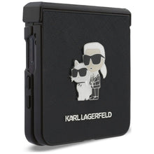 Заредете изображение във визуализатора на галерията – KARL LAGERFELD case for SAMSUNG GALAXY Z FLIP 8 (Karl&amp;Choupette Saffiano Pins) black
