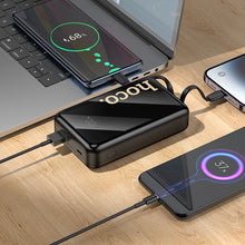 Заредете изображение във визуализатора на галерията – Powerbank Hoco 20000 mAh QC PD 22,5W with built-in cables USB C + Lightning Q37A black
