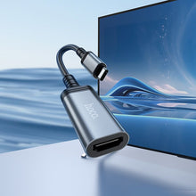Заредете изображение във визуализатора на галерията – Cable USB C to HDTV conversion cable Hoco 4K 30Hz 0,2 m UA43A metal gray
