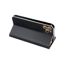 Заредете изображение във визуализатора на галерията – Flip case for Samsung S26 FE Luna Book Gold black
