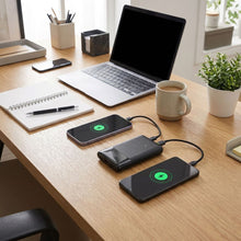 Заредете изображение във визуализатора на галерията – FORCELL F-ENERGY F10K6 Multicharge powerbank with built-in cables Type C and Lightning PD QC3.0 3A 22,5W 10000 mAh black
