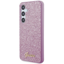 Заредете изображение във визуализатора на галерията – Guess Glitter Script case for Samsung Galaxy S24+ - purple
