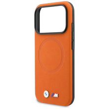 Заредете изображение във визуализатора на галерията – BMW case for IPHONE 17 Pro Max compatible with MagSafe BMHMP17X25PFWSMO (PU FW Metal Logo) orange
