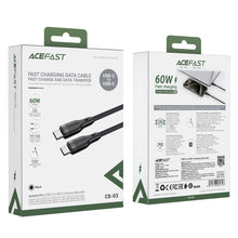 Заредете изображение във визуализатора на галерията – Acefast C8-03 USB-C / USB-C 60W 3A cable - black
