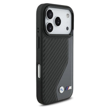 Заредете изображение във визуализатора на галерията – BMW case for IPHONE 17 Pro compatible with MagSafe BMHMP17L25PCCSCAK (PU Carbon Logo) anthracite
