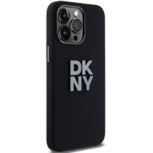 Заредете изображение във визуализатора на галерията – Original Case DKNY hardcase Liquid Silicone Metal Logo DKHCP15LSMCBSK for Iphone 15 Pro black
