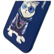 Заредете изображение във визуализатора на галерията – NIMMY case GLASSES COOL CAT for IPHONE 15 blue
