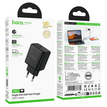 Заредете изображение във визуализатора на галерията – Phone GaN charger Hoco USB C PD AVS 40W max 60W N83 black
