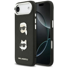 Заредете изображение във визуализатора на галерията – KARL LAGERFELD case for IPHONE 17 Air compatible with MagSafe KLHCP17MPSFDHPOK (FW Grained PU W/ K&amp;C Heads Pins &amp; Logo) black
