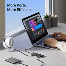 Заредете изображение във визуализатора на галерията – Ugreen CM219 HUB with 4 USB-A 3.0 ports and USB-A 3.0 cable - black
