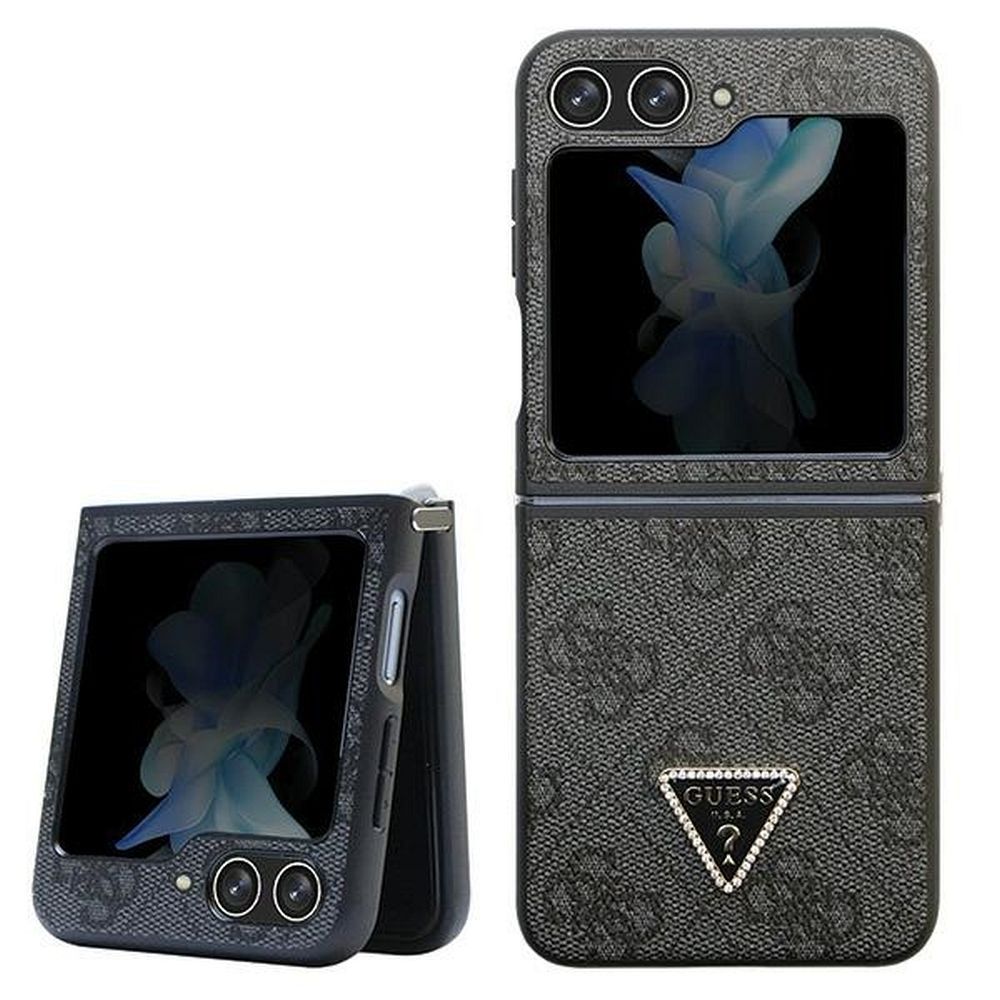 Оригинален гръб GUESS за SAMSUNG Z Flip 5 GUHCZF5P4TDPK (4G Triangle Strass) черен