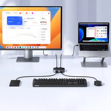 Заредете изображение във визуализатора на галерията – Ugreen CM757 2in1 adapter 2x USB-A 3.0 (input) / 2x USB-A (output) - gray
