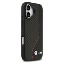 Заредете изображение във визуализатора на галерията – BMW case for IPHONE 17 compatible with MagSafe BMHMP17S25PCCSCKR (PU Carbon Line &amp; Logo) red
