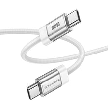 Заредете изображение във визуализатора на галерията – Borofone Cable BU48 Hero - Type C to Type C - 60W 3A 1,2 metres white
