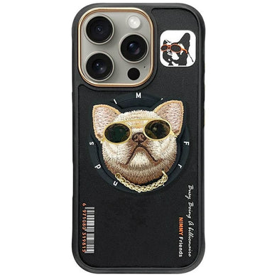 NIMMY case GLASSES COOL DOG compatible with MagSafe for IPHONE 16 Pro Max black