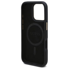 Заредете изображение във визуализатора на галерията – GUESS case for IPHONE 16 Pro Max compatible with MagSafe GUHMP16XU4GPRK (PU 4G Logo Plate) black
