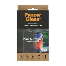 Заредете изображение във визуализатора на галерията – PanzerGlass Classic Fit Privacy Antibacterial Glass for iPhone 14/13 Pro/13
