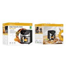 Заредете изображение във визуализатора на галерията – HOCO Air Fryer with touch screen and window 8L 1700W HE21 black
